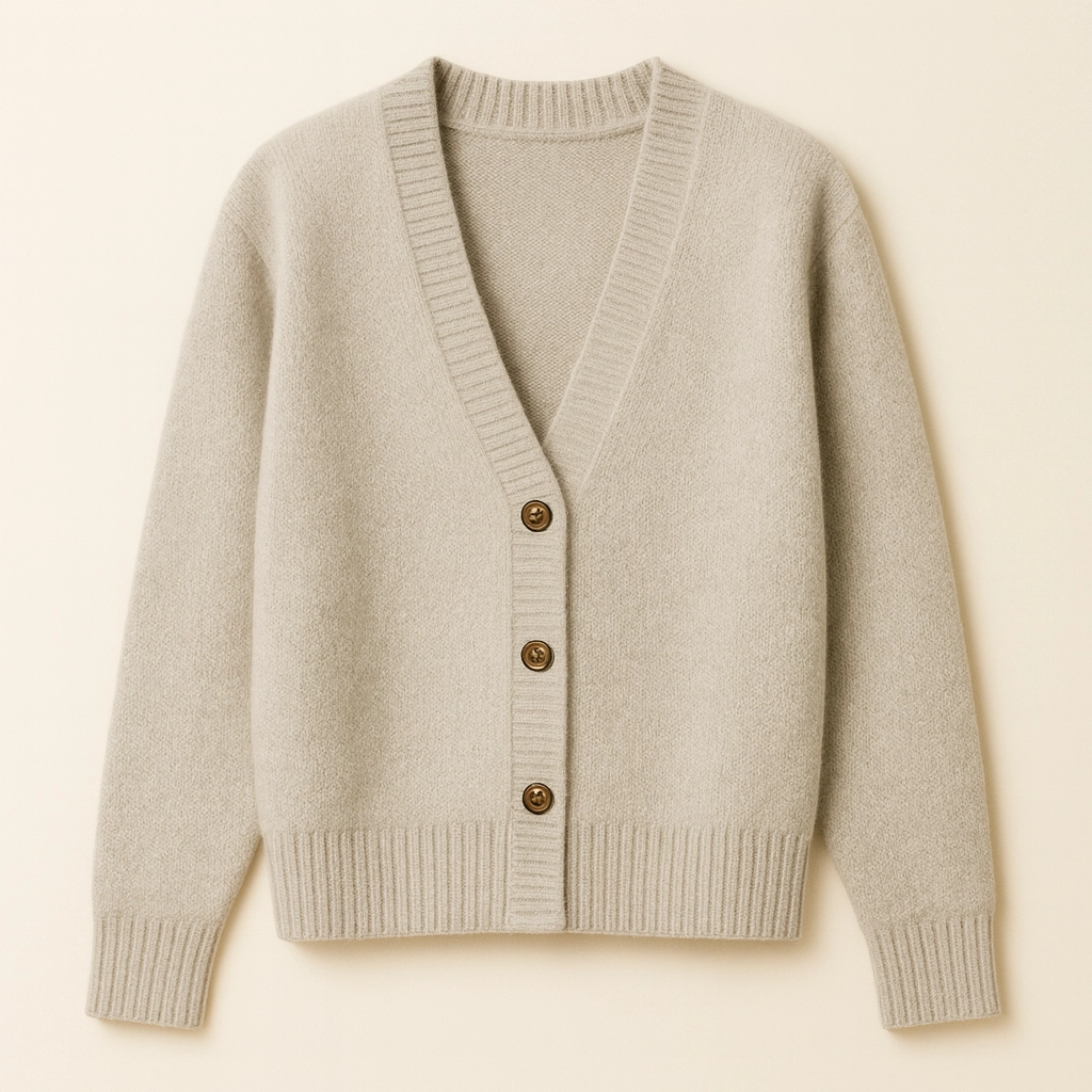 Soulhouette Signature Simple Cardigan - Cream