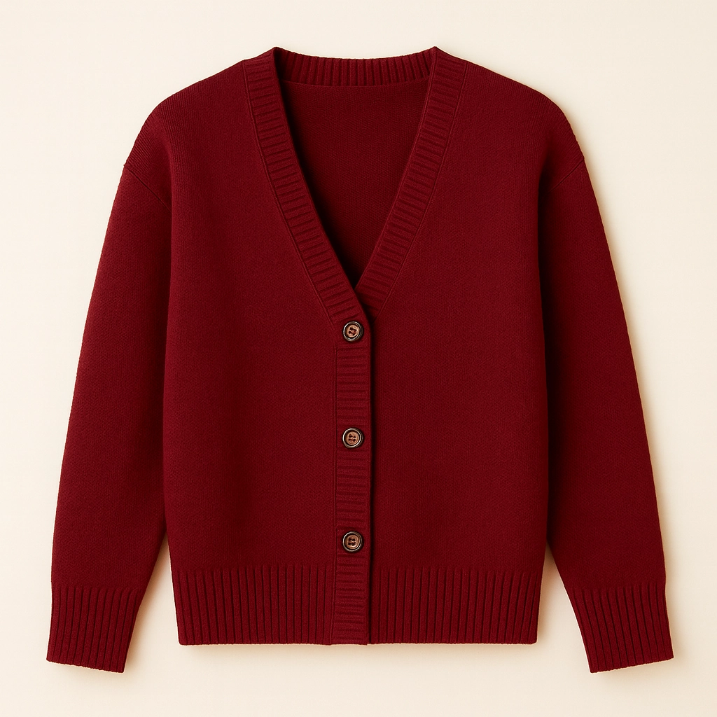 Soulhouette Signature Simple Cardigan – Red