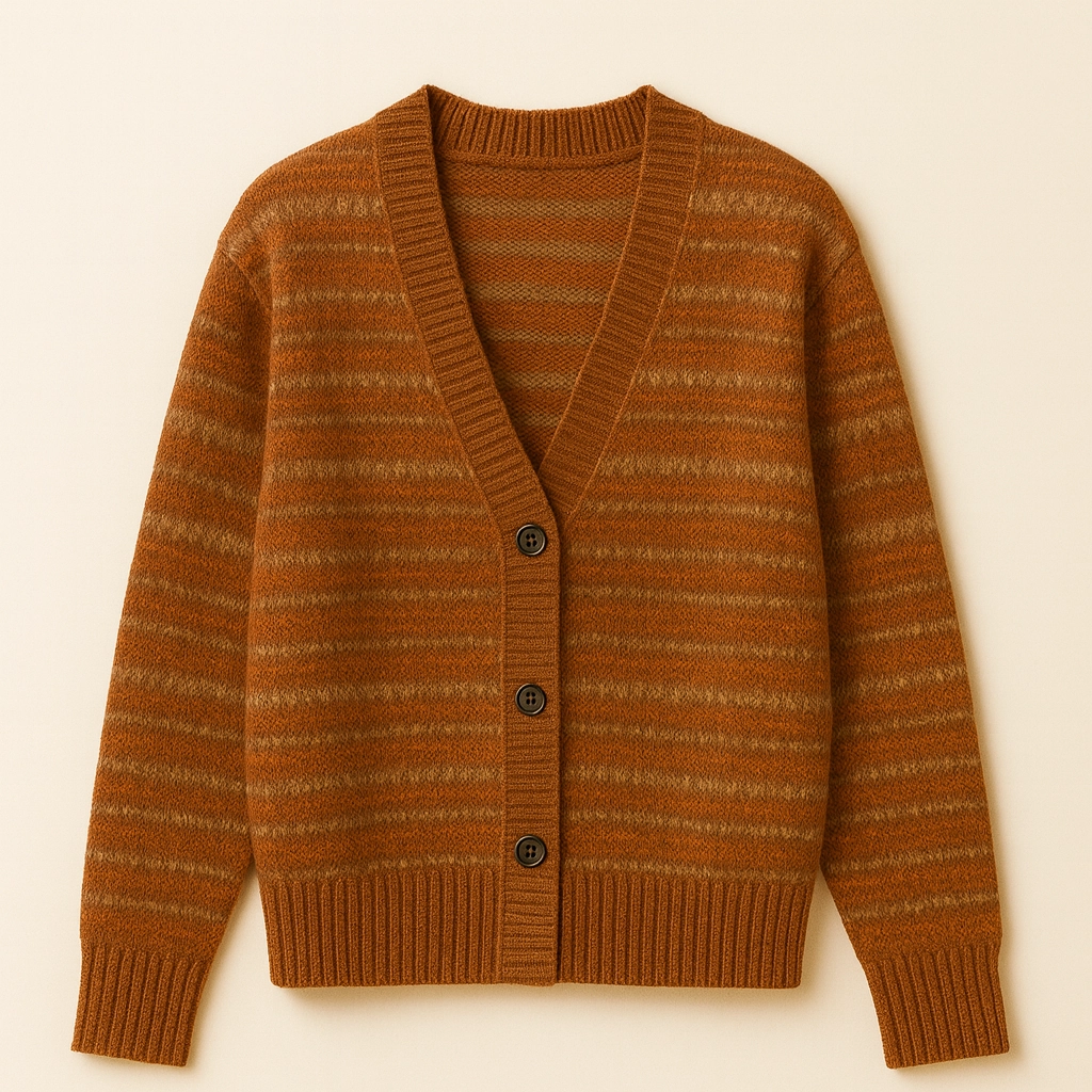Soulhouette Rhythm Stripe Cardigan - Brown