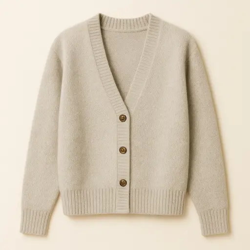 Soulhouette Signature Simple Cardigan - Cream